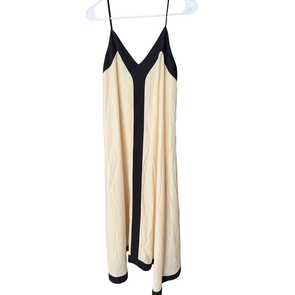 Commense Colorblock V-Neck Midi Slip Dress Size XS